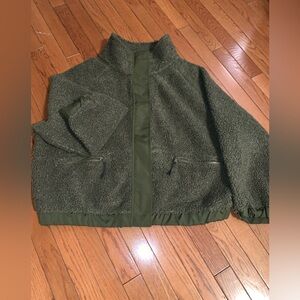 Dark olive Green Sherpa fleece Jacket